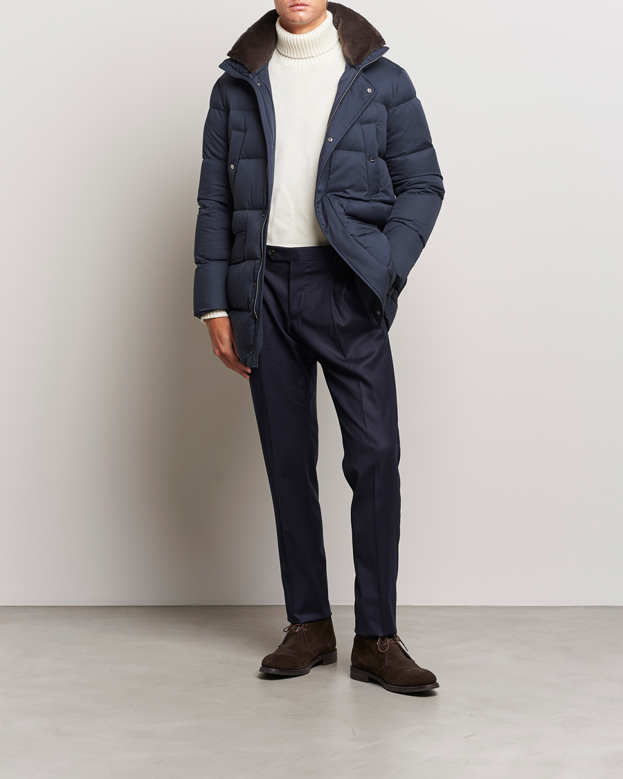 Herren | Jacken | Herno | Faux Fur Down Parka Navy