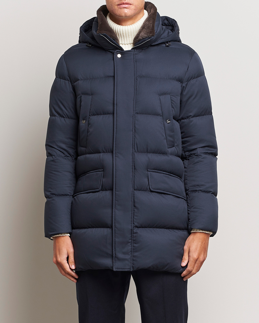 Herren | Jacken | Herno | Faux Fur Down Parka Navy
