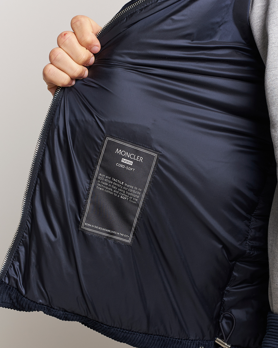 Herren | Jacken | Moncler | Besbre Corduroy Down Jacket Navy