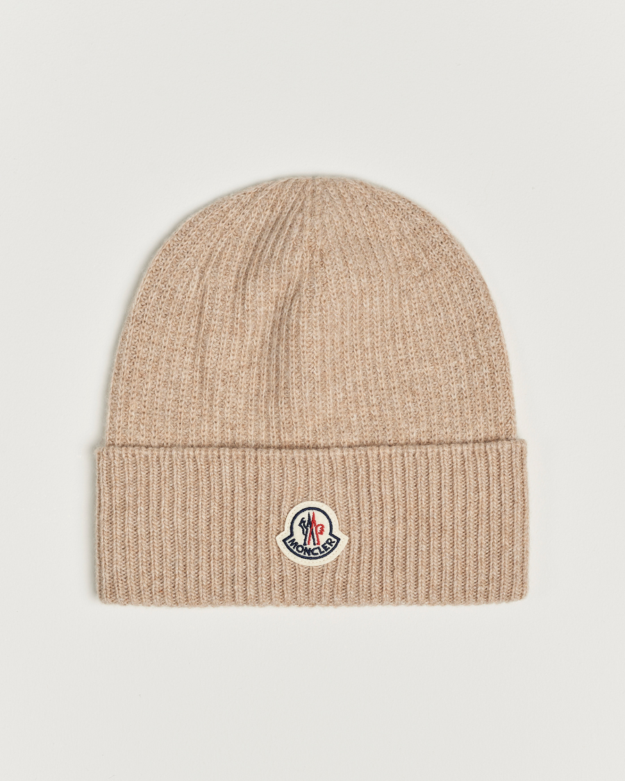 Herren | Moncler Cashmere Beanie Beige | Moncler | Cashmere Beanie Beige