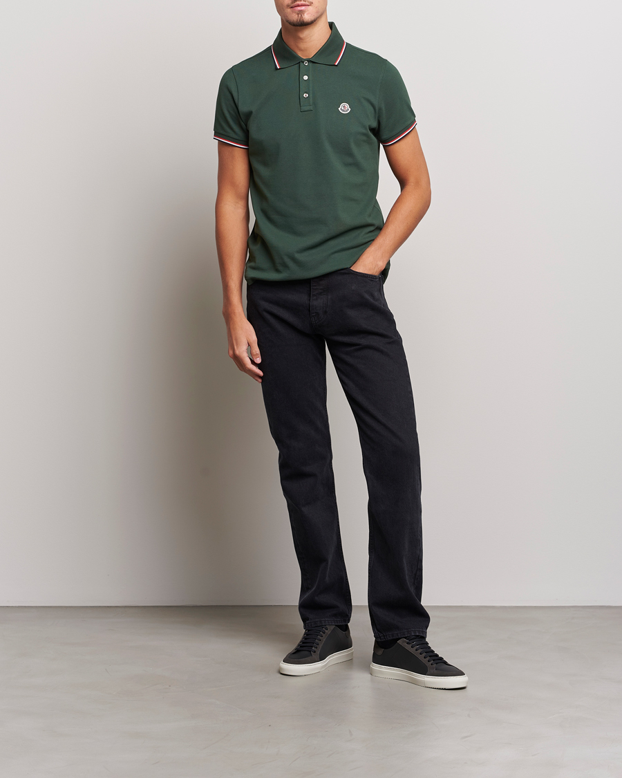 Herren | Poloshirts | Moncler | Contrast Rib Polo Military Green