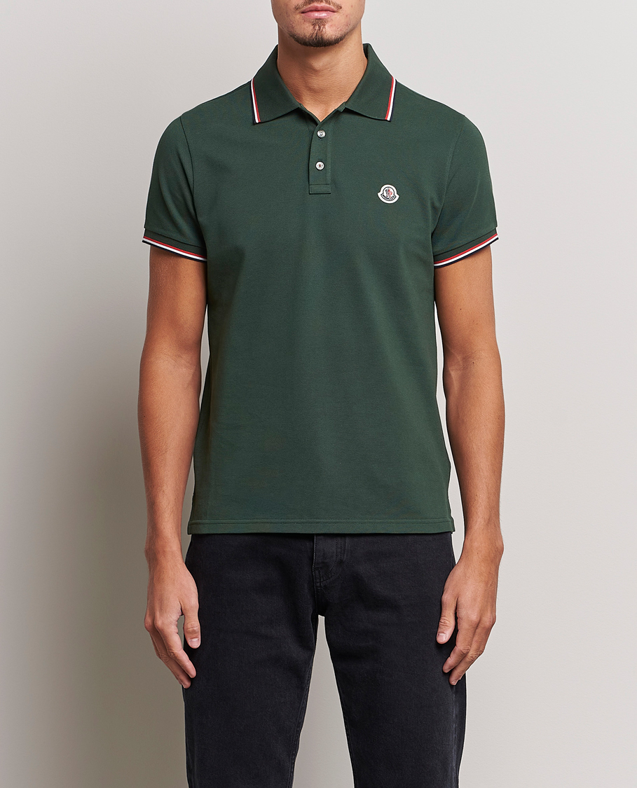 Herren | Poloshirts | Moncler | Contrast Rib Polo Military Green