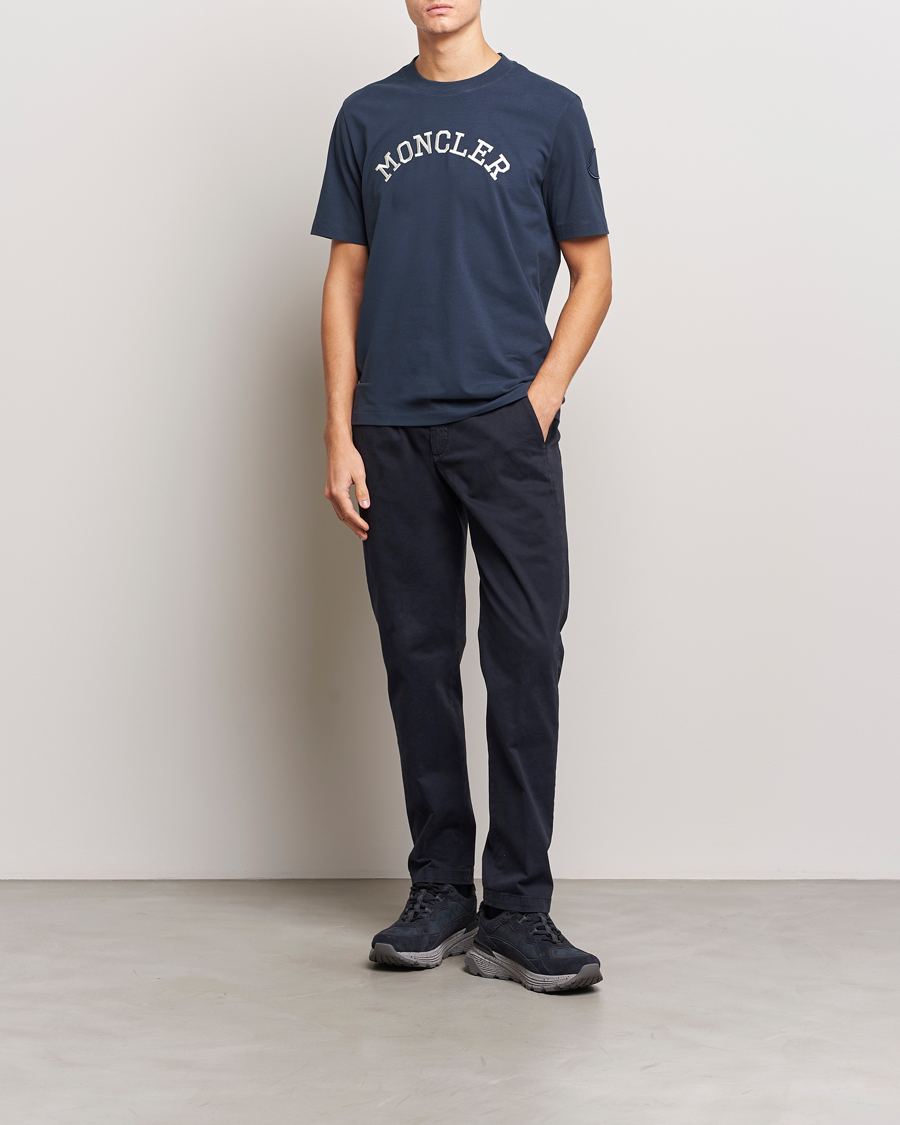 Herren | T-Shirts | Moncler | Lettering T-Shirt Navy