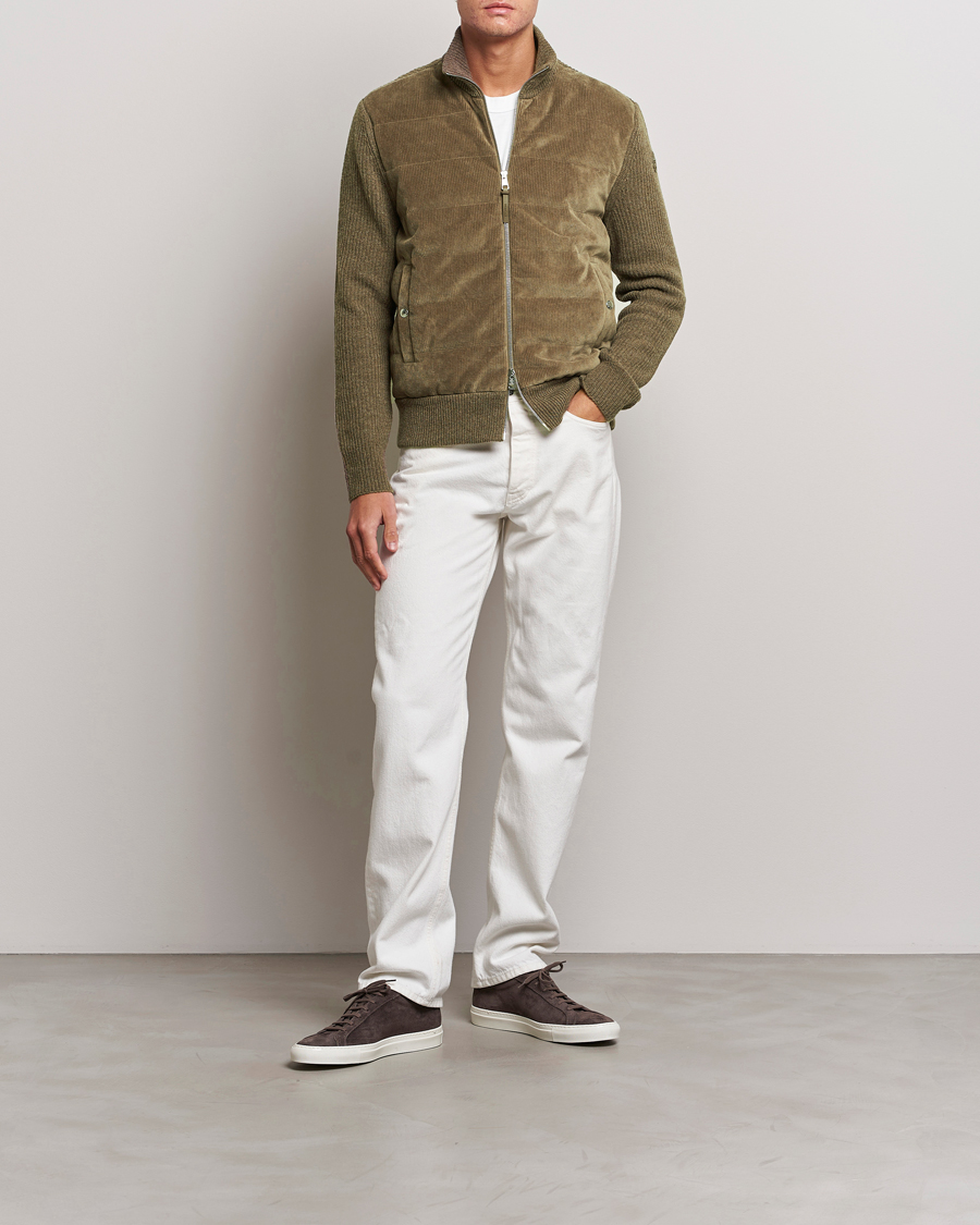 Herren | Pullover | Moncler | Corduroy Zip Cardigan Taupe