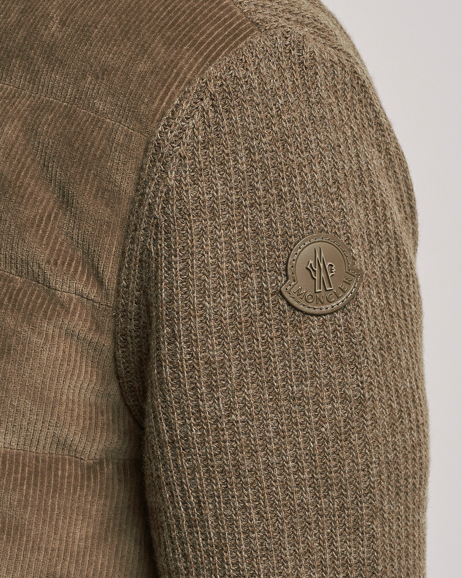 Herren | Pullover | Moncler | Corduroy Zip Cardigan Taupe