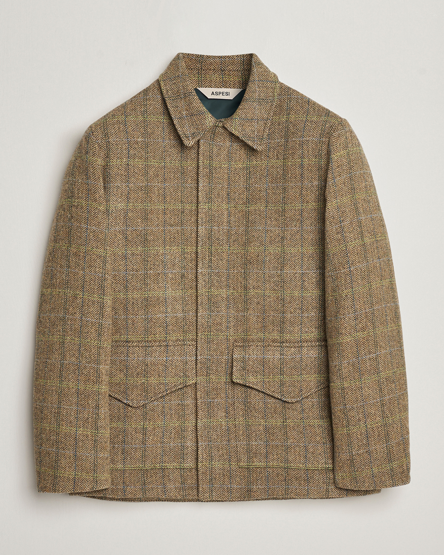 Herren | Jacken | Aspesi | Tweed Hunting Jacket Green Check