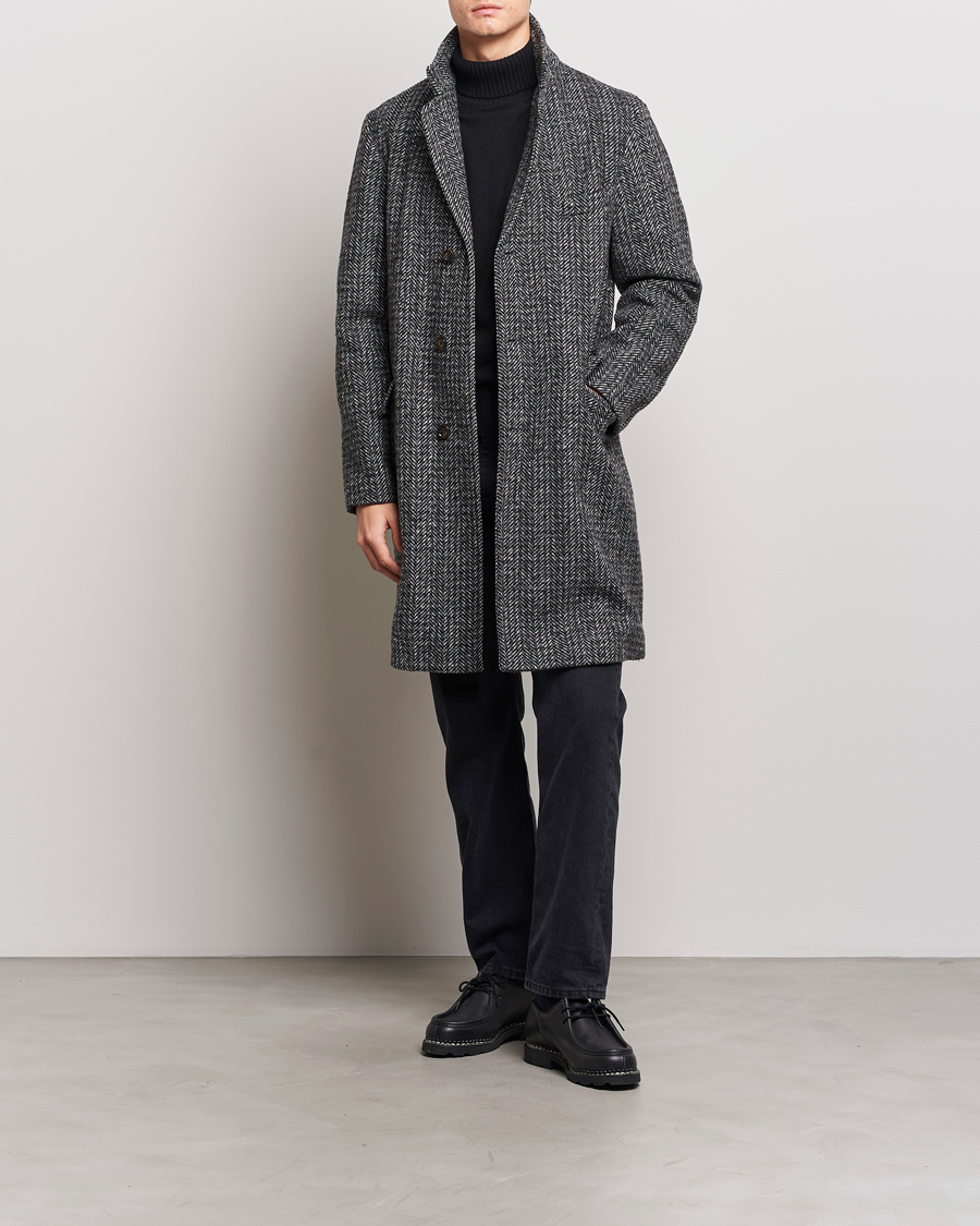 Herren | Jacken | Aspesi | Herringbone Wool Coat Grey