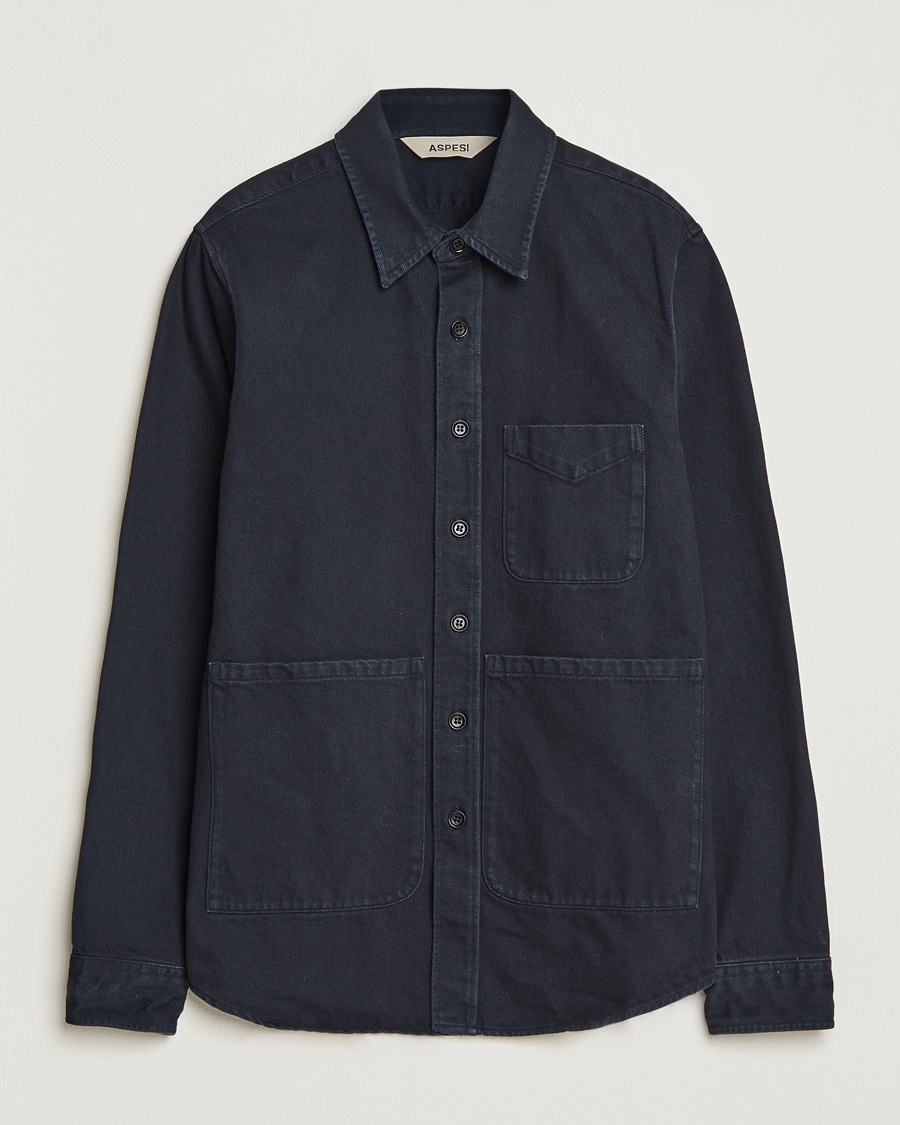 Herren | Hemden | Aspesi | Cotton Utility Shirt Navy