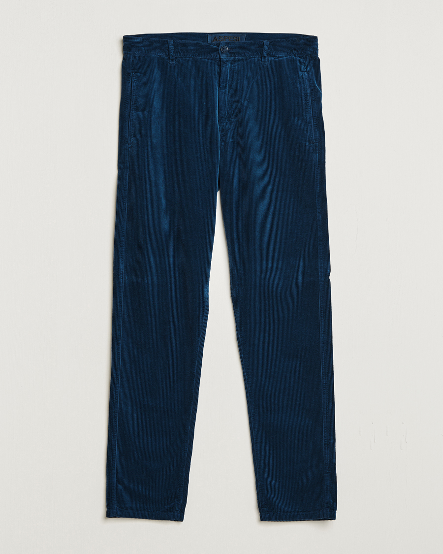 Herren | Hosen | Aspesi | Drawstring Corduroy Trousers Navy