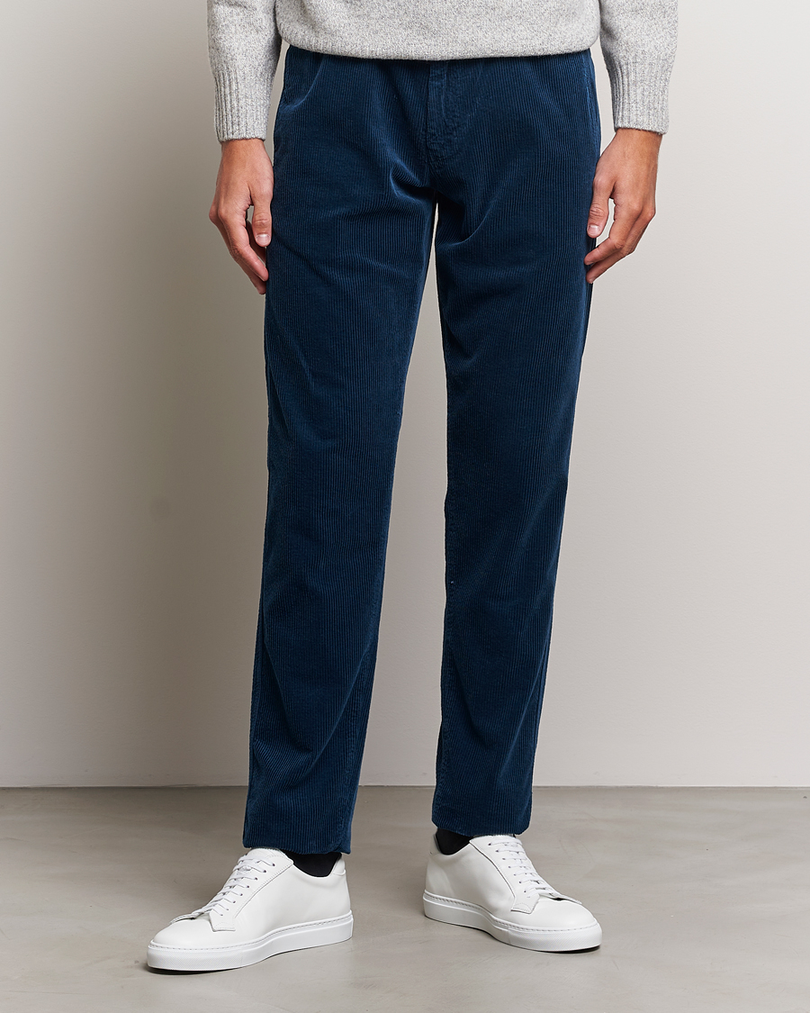 Herren | Hosen | Aspesi | Drawstring Corduroy Trousers Navy