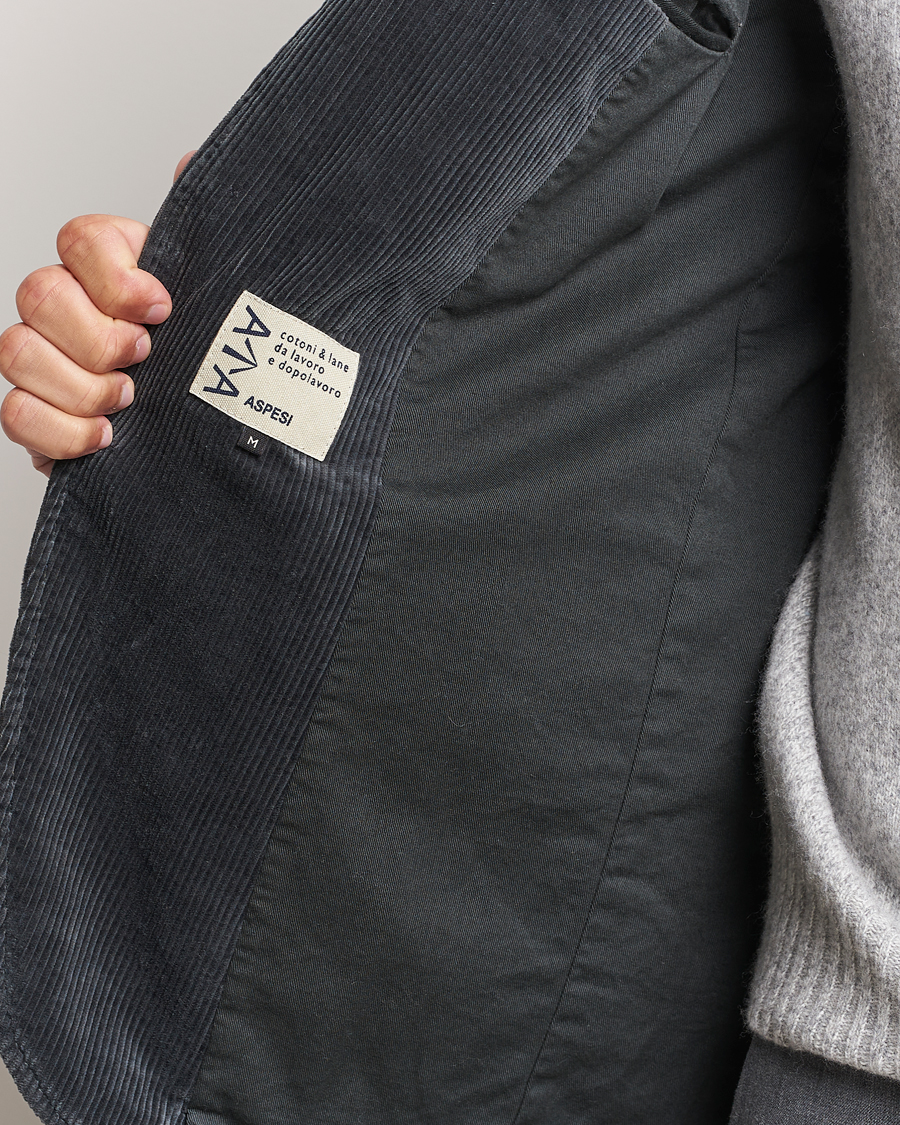 Herren | Sakkos | Aspesi | Corduroy Blazer Charcoal