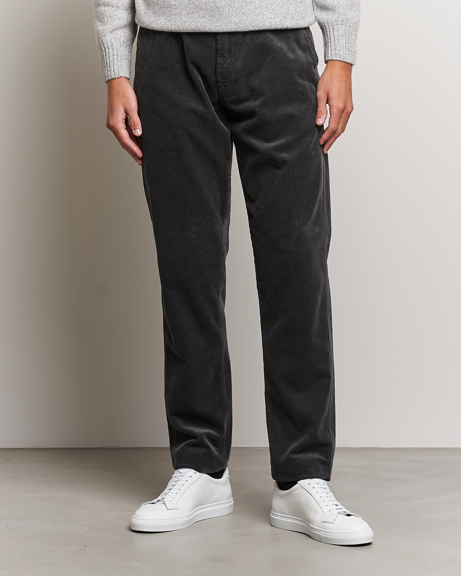 Herren | 30% sale | Aspesi | Drawstring Corduroy Trousers Charcoal