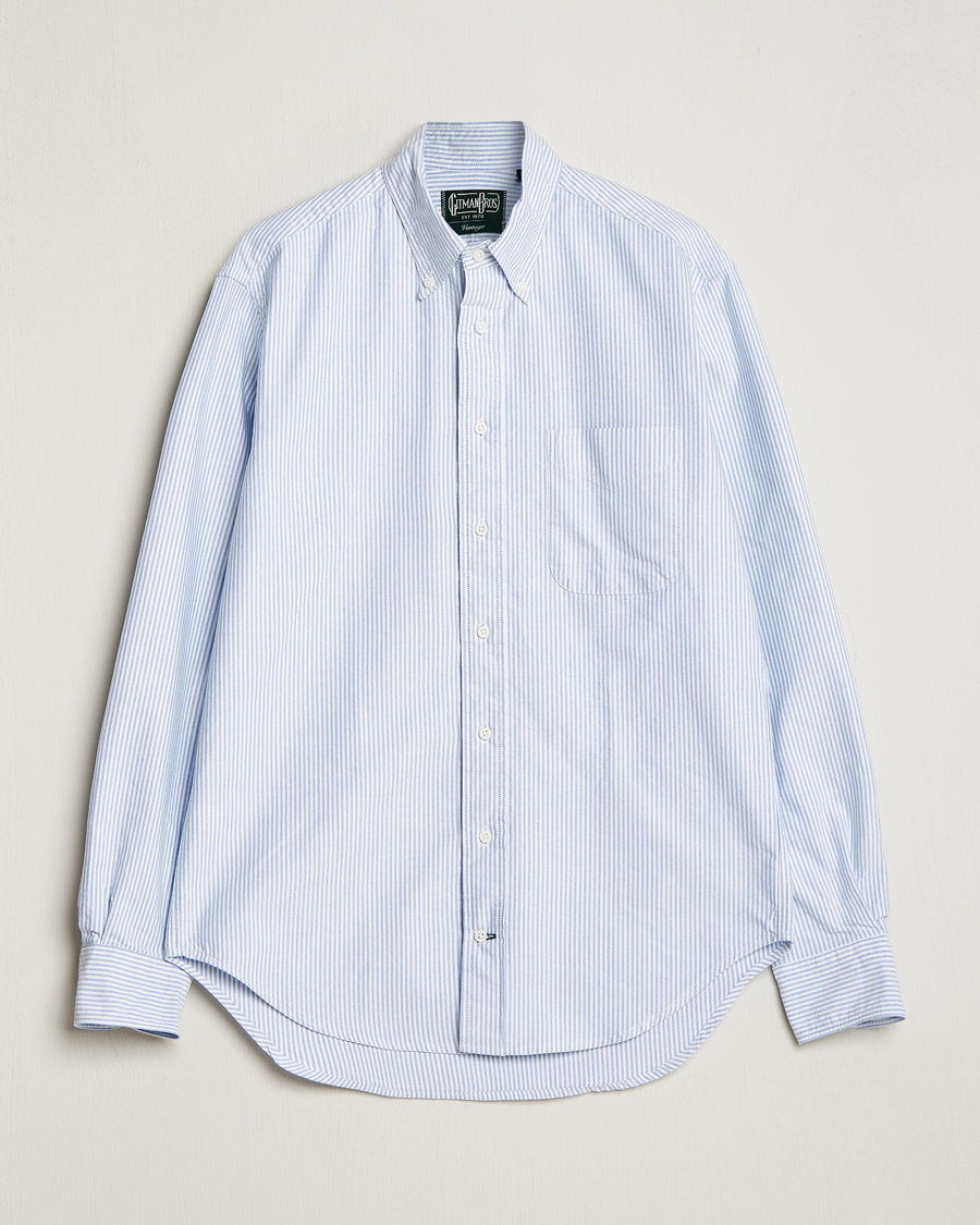Herren | Hemden | Gitman Vintage | Button Down Striped Oxford Shirt Light Blue