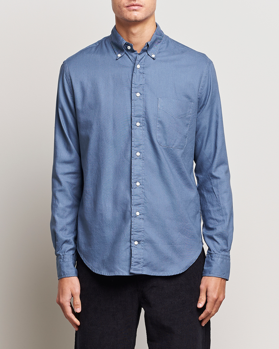 Herren | Hemden | Gitman Vintage | Button Down Hopsack Shirt Blue