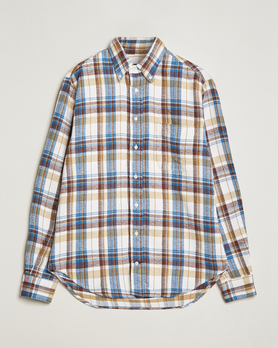 Herren | Hemden | Gitman Vintage | Button Down Triple Yarn Shirt Brown/White Check