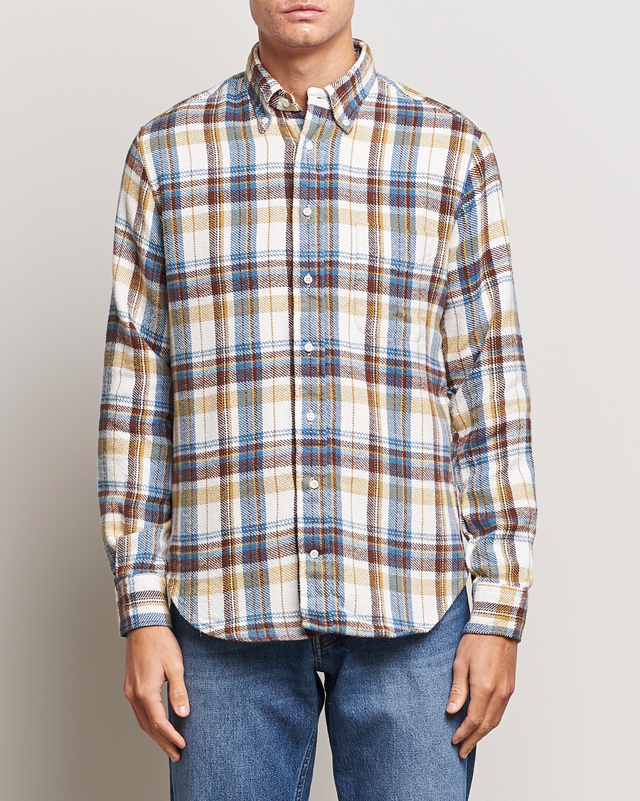 Herren | Hemden | Gitman Vintage | Button Down Triple Yarn Shirt Brown/White Check