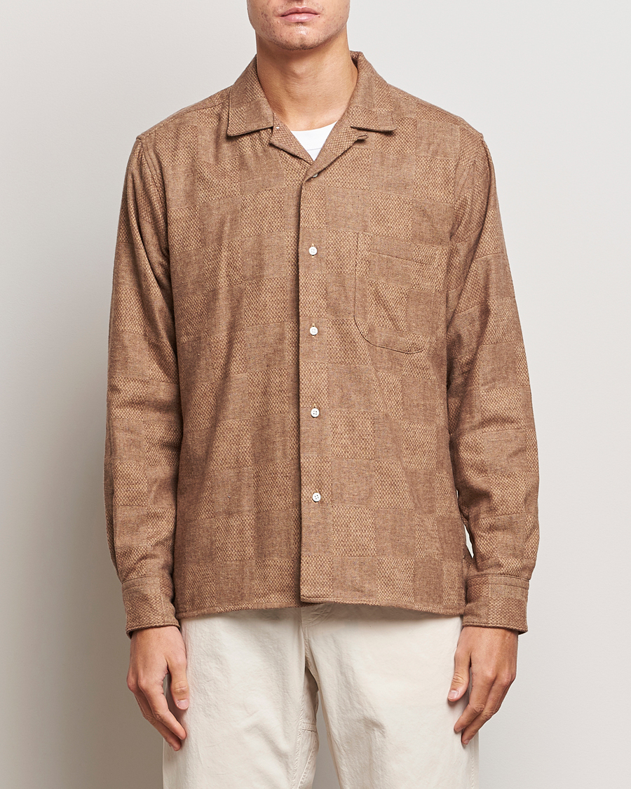 Herren | Hemden | Gitman Vintage | Brushed Patchwork Camp Shirt Tan