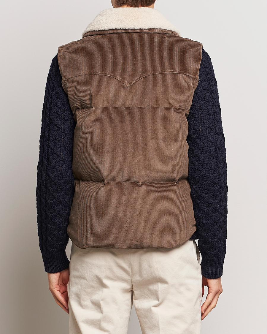 Herren | Jacken | Valstar | Corduroy Shearling Collar Down Vest Brown