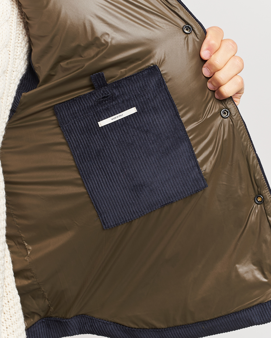 Herren | Jacken | Valstar | Corduroy Shearling Collar Down Vest Navy