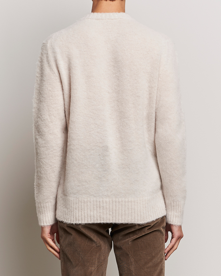 Herren | Pullover | Piacenza Cashmere | Brushed Wool Crew Neck  Beige