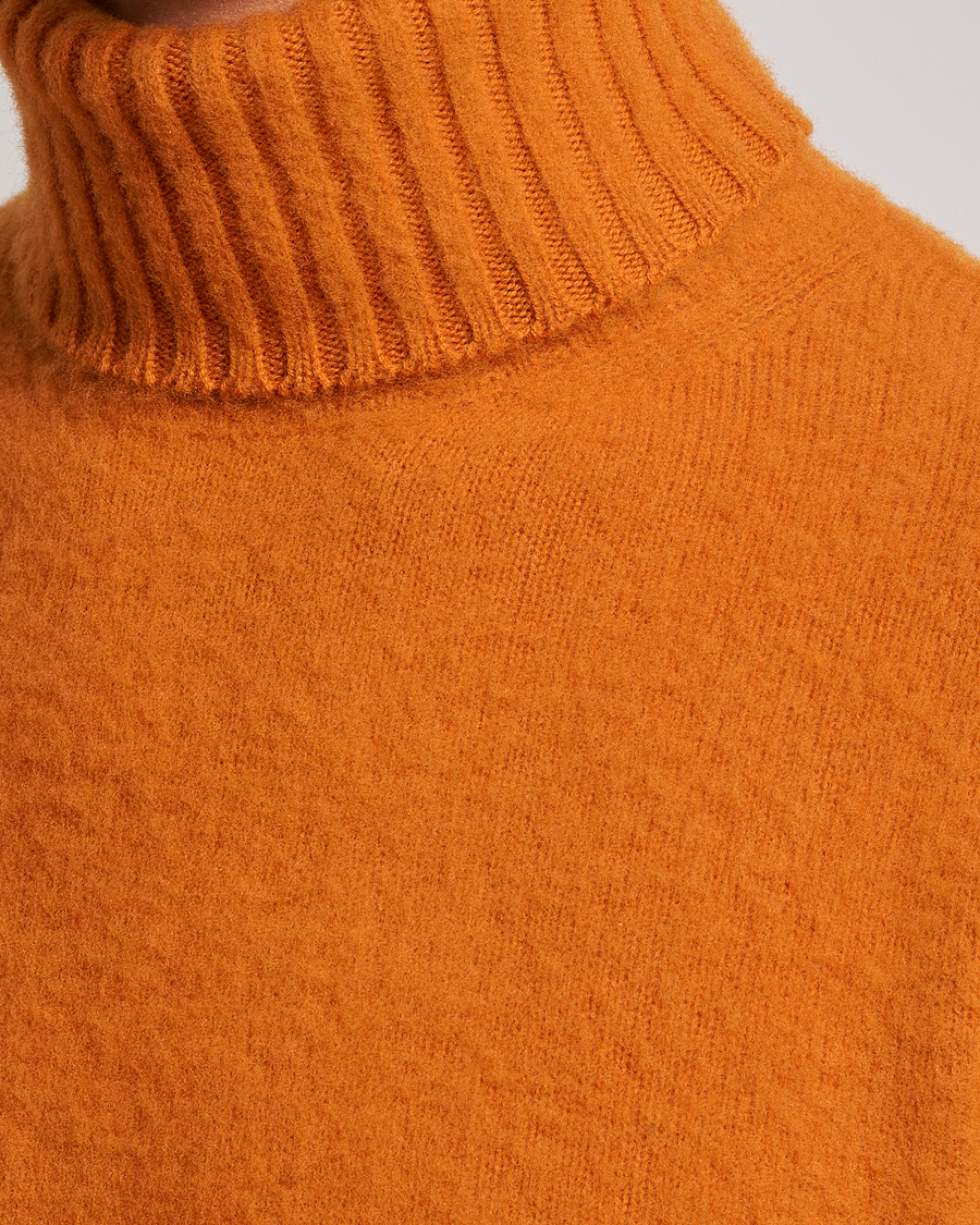 Herren | Pullover | Piacenza Cashmere | Brushed Wool Rollneck Orange