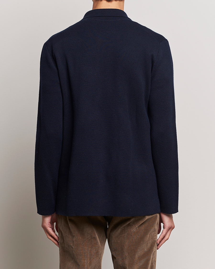Herren | Pullover | Piacenza Cashmere | Virgin Wool Knit Cardigan Navy