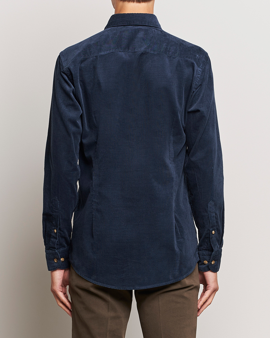 Herren | Hemden | Eton | Slim Fit Fine Wale Corduroy Shirt Navy Blue