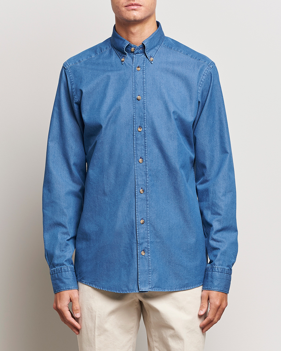 Herren | Hemden | Eton | Slim Fit Denim Shirt Blue