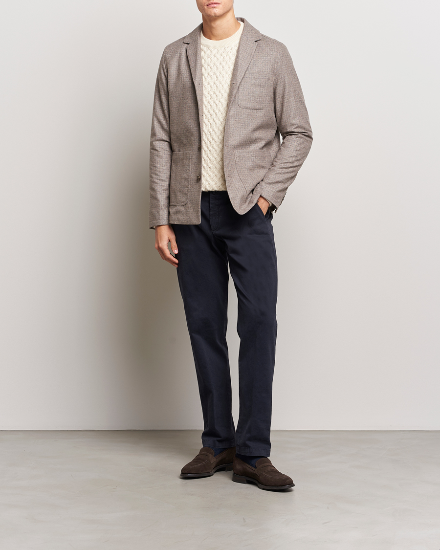 Herren | Hemden | Eton | Wool/Cashmere Checked Overshirt Brown