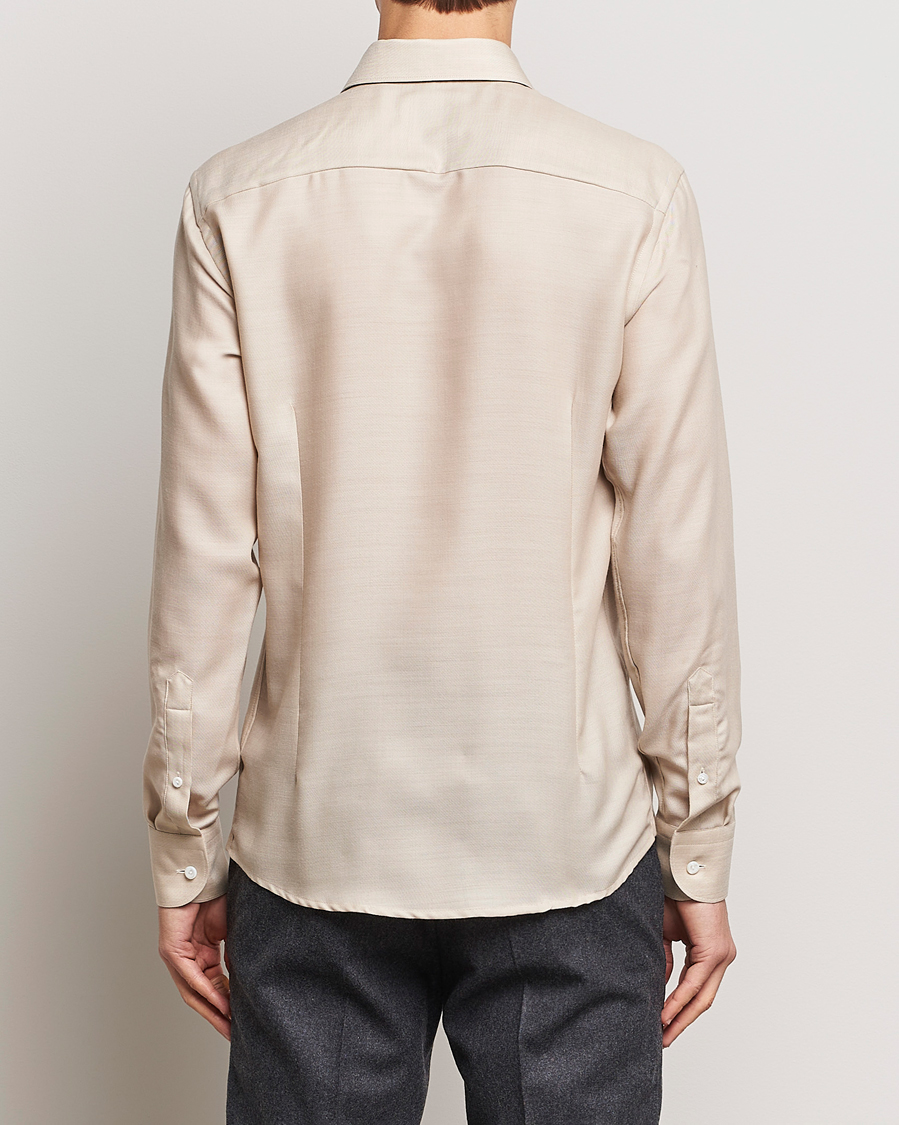 Herren | Hemden | Eton | Slim Fit Merino Shirt Beige