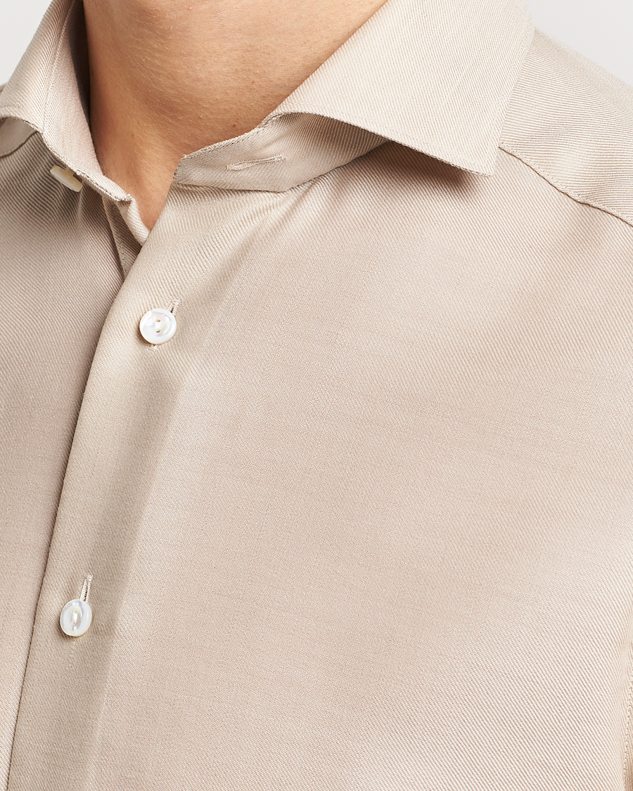 Herren | Hemden | Eton | Slim Fit Merino Shirt Beige