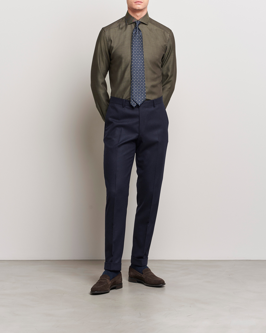 Herren | Hemden | Eton | Slim Fit Merino Shirt Dark Brown