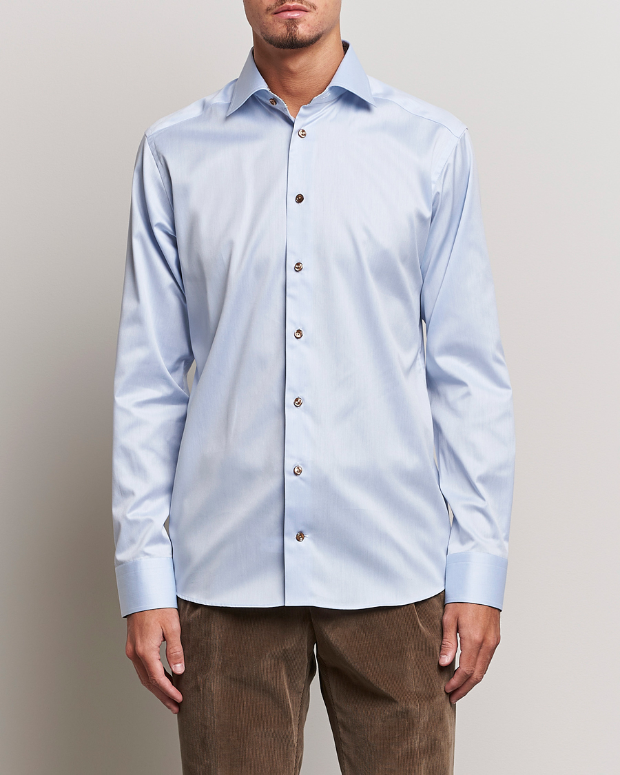Herren | Hemden | Eton | Slim Fit Signature Twill Contrast Shirt Blue