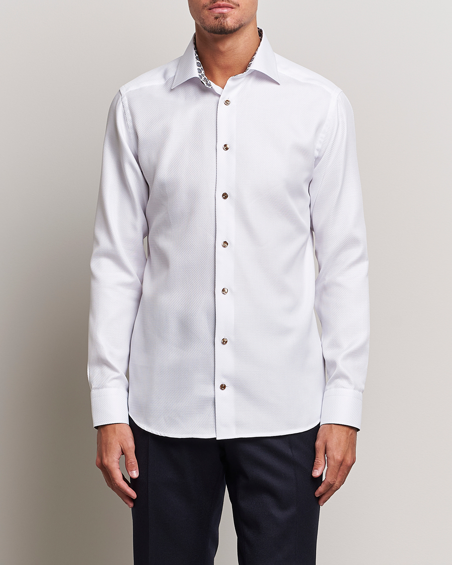Herren | Hemden | Eton | Slim Fit Royal Dobby Contrast Shirt White