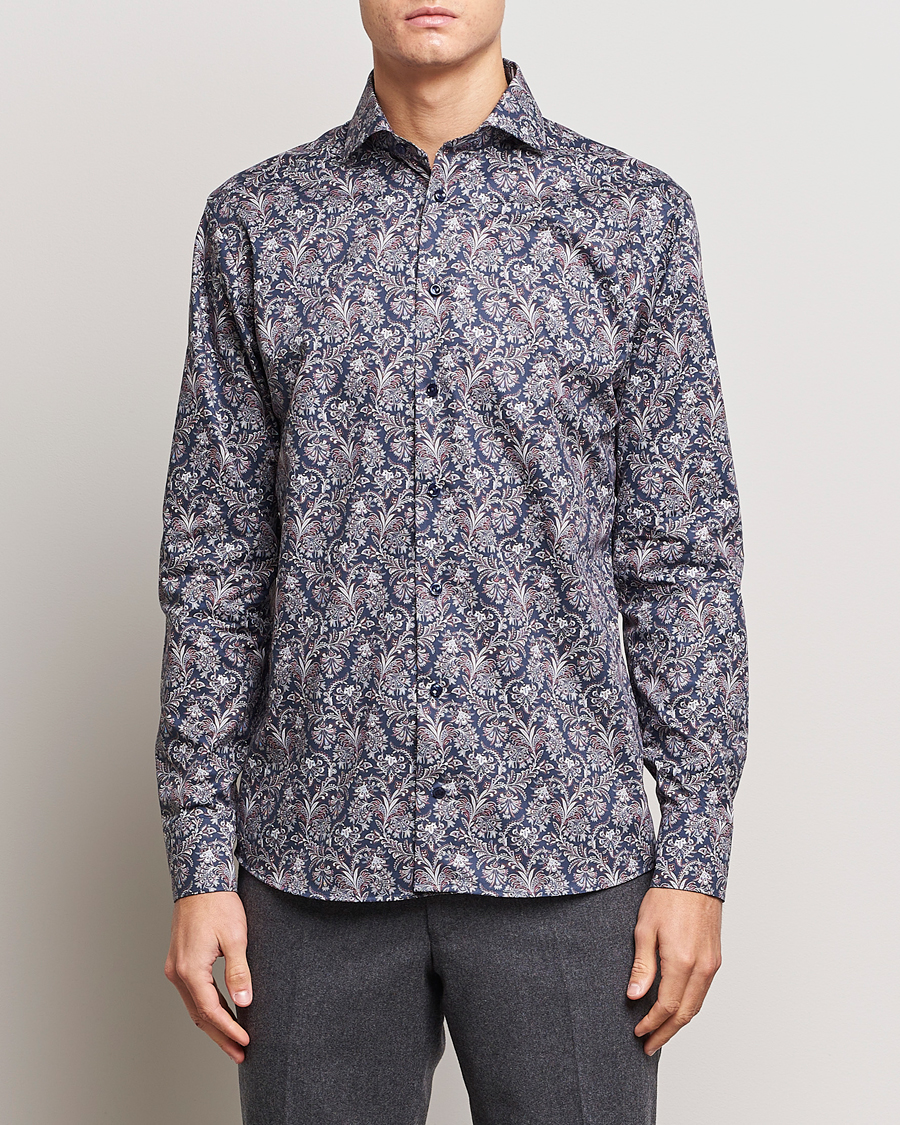 Herren | Hemden | Eton | Slim Fit Signature Twill Printed Shirt Navy Blue