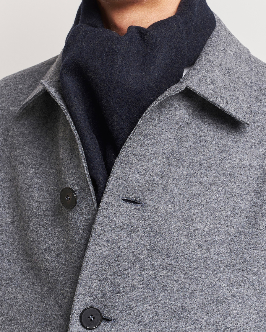 Herren | Eton Wool Two-Faced Scarf Green/Navy | Eton | Wool Two-Faced Scarf Green/Navy