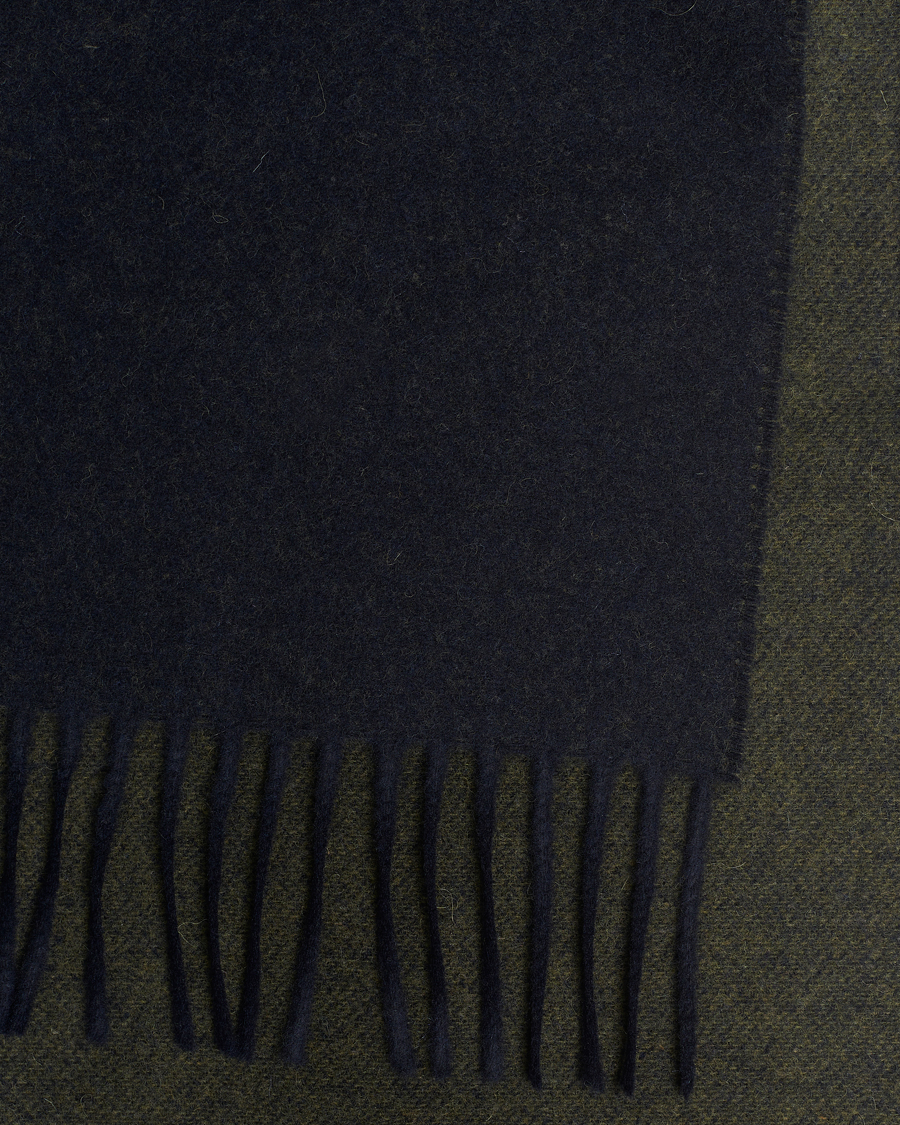 Herren | Eton Wool Two-Faced Scarf Green/Navy | Eton | Wool Two-Faced Scarf Green/Navy