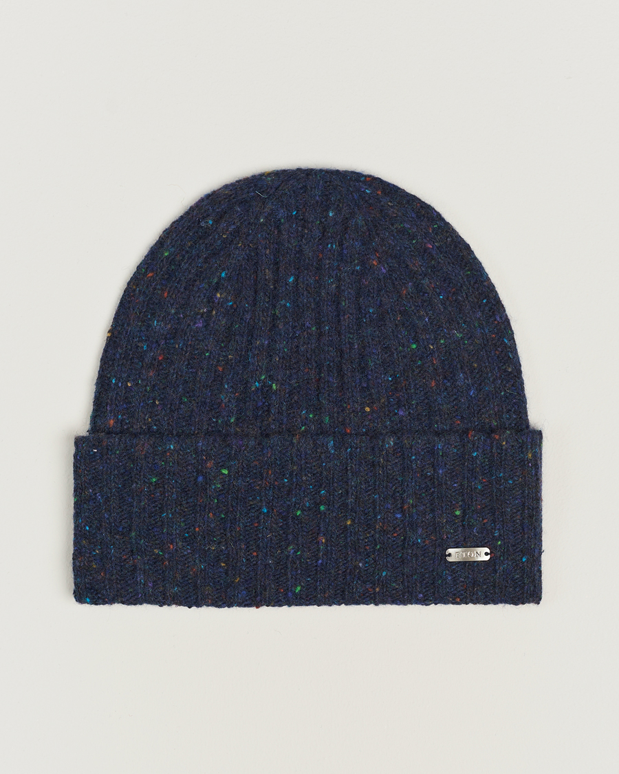 Herren | Eton Wool Blend Donegal Beanie Navy Blue | Eton | Wool Blend Donegal Beanie Navy Blue