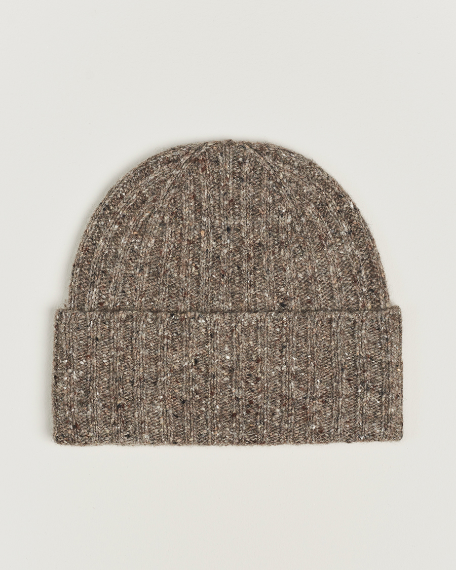 Herren | Eton Wool Blend Donegal Beanie Beige | Eton | Wool Blend Donegal Beanie Beige
