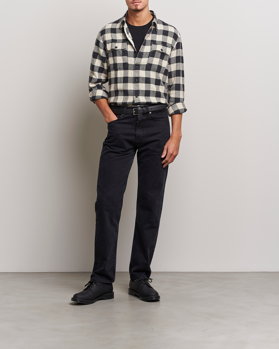 Herren | Hemden | RRL | Matlock Plaid Overshirt Black/Cream