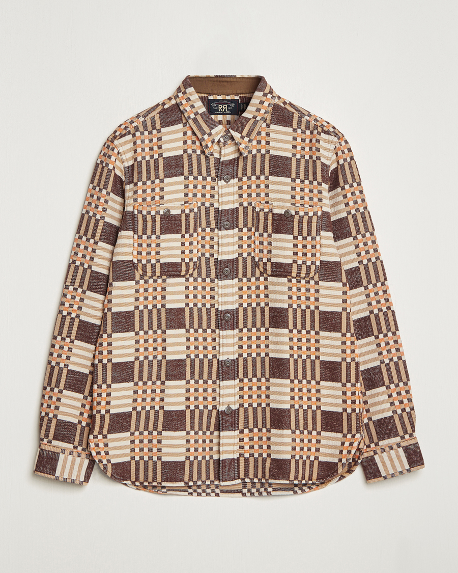 Herren | Hemden | RRL | Cody Brushed Flannel Overshirt Brown Check