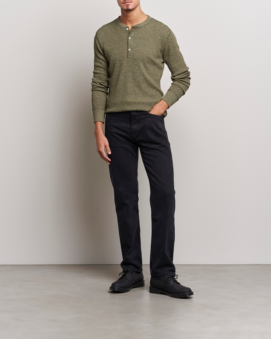 Herren | Pullover | RRL | Long Sleeve Henley Olive