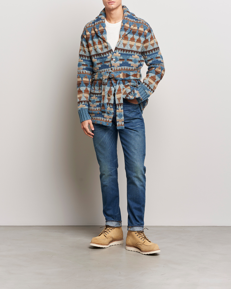 Herren | Pullover | RRL | Ranch Shawl Collar Cardigan Brown/Blue