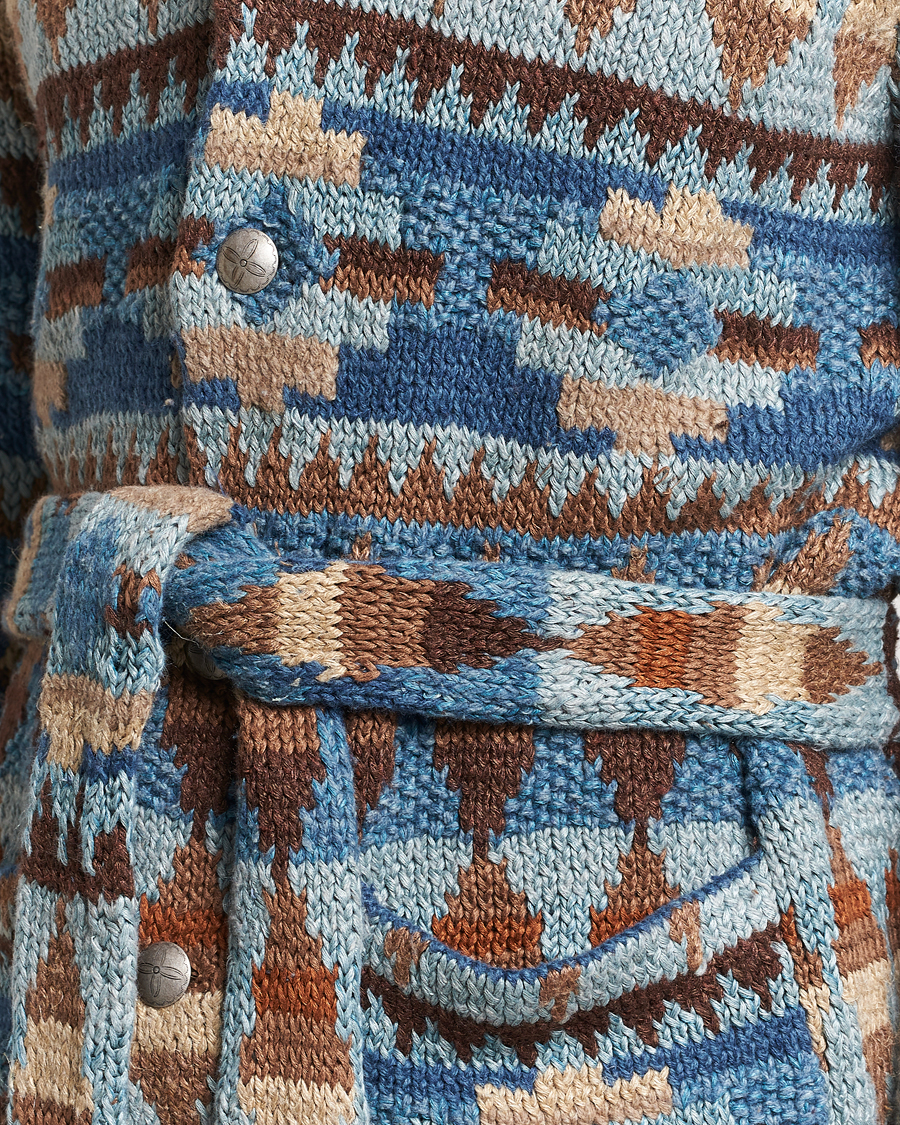 Herren | Pullover | RRL | Ranch Shawl Collar Cardigan Brown/Blue