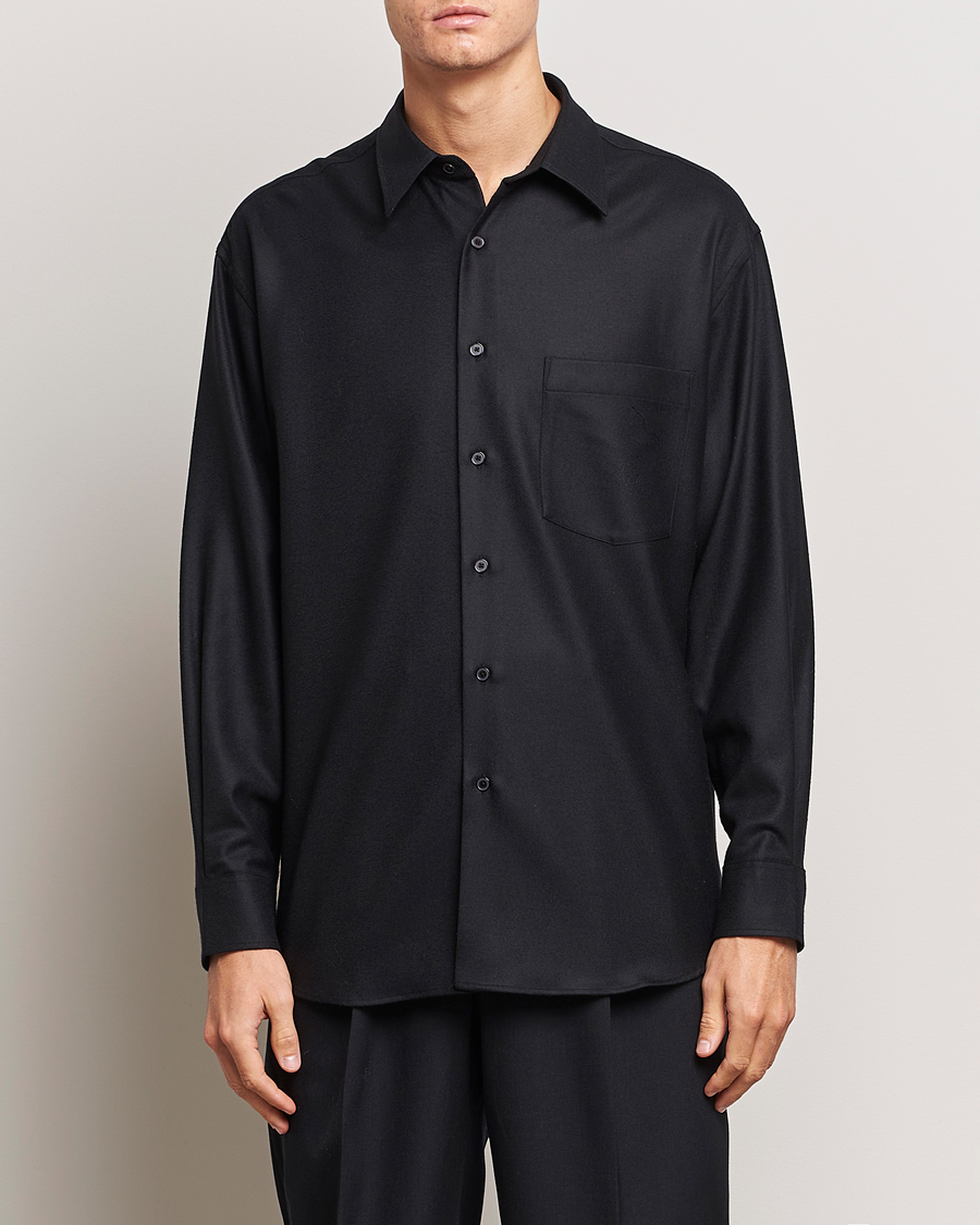 Herren | Sale | Auralee | Super Light Wool Shirt Black