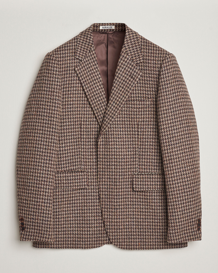 Herren | Sakkos | Auralee | Houndstooth Wool Blazer Brown