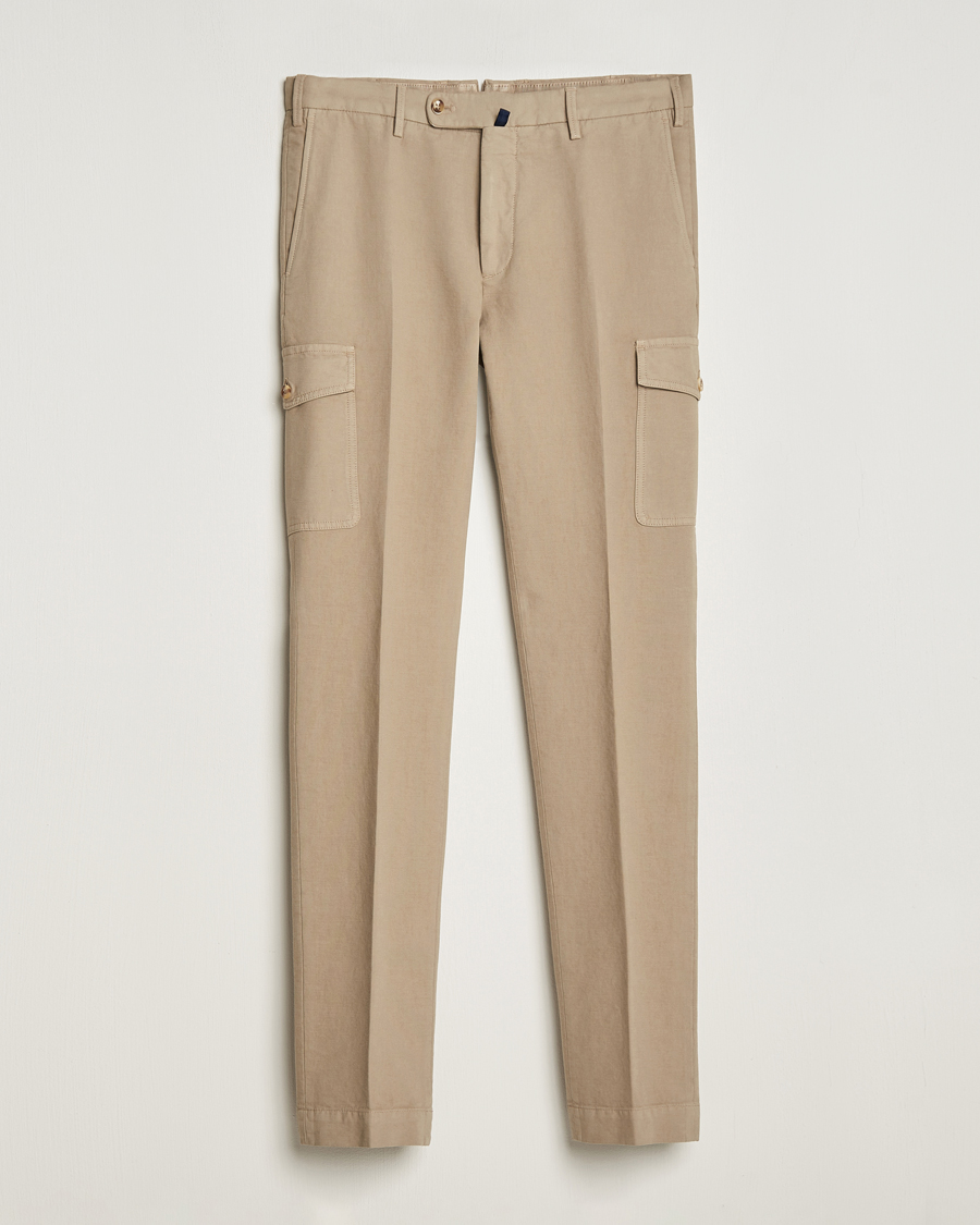 Herren | Hosen | Incotex | Slim Fit Cotton Cargo Pocket Trousers Beige