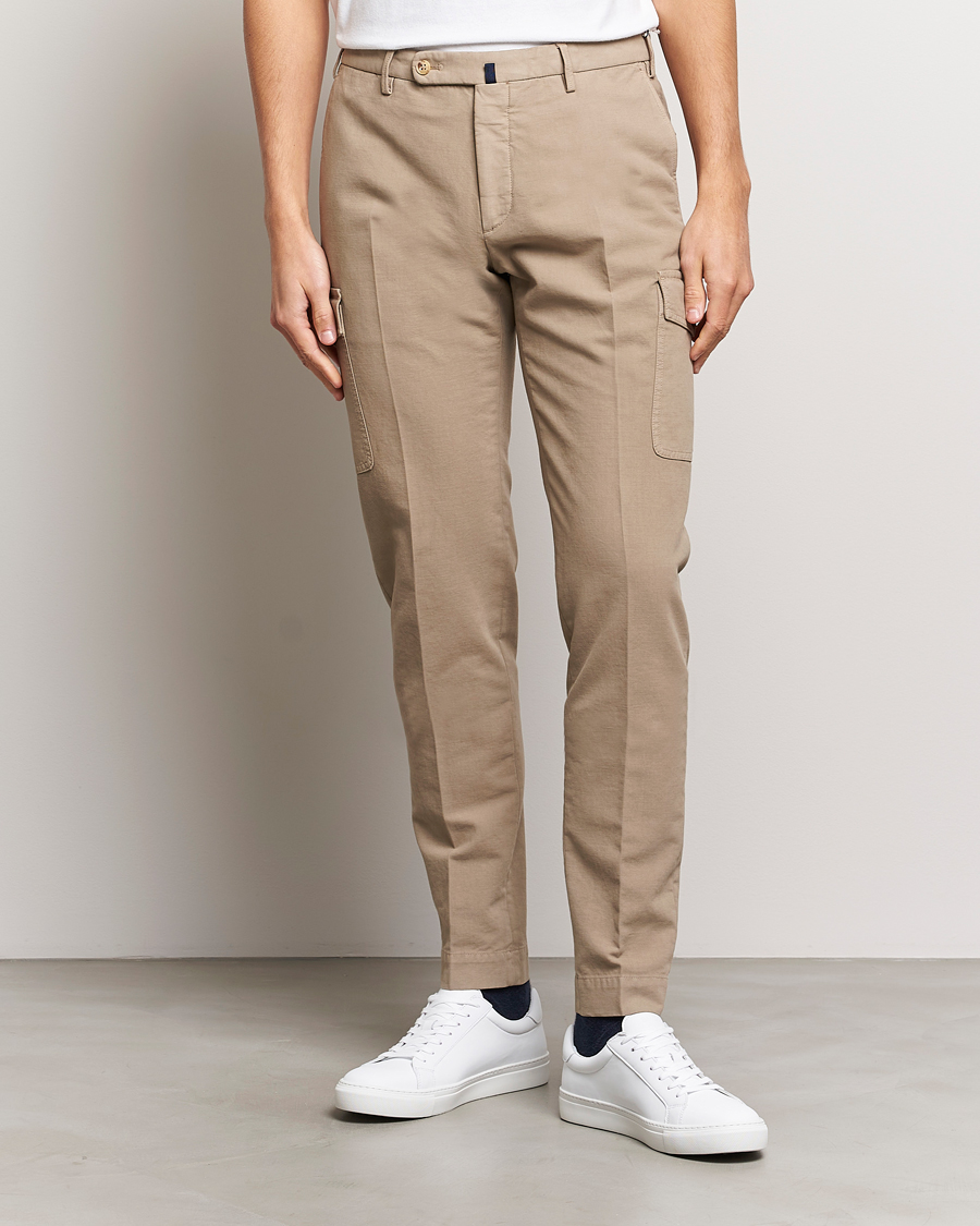 Herren | Cargohosen | Incotex | Slim Fit Cotton Cargo Pocket Trousers Beige