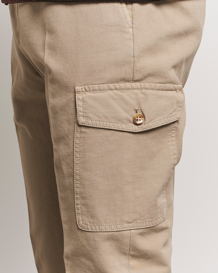 Herren | Hosen | Incotex | Slim Fit Cotton Cargo Pocket Trousers Beige