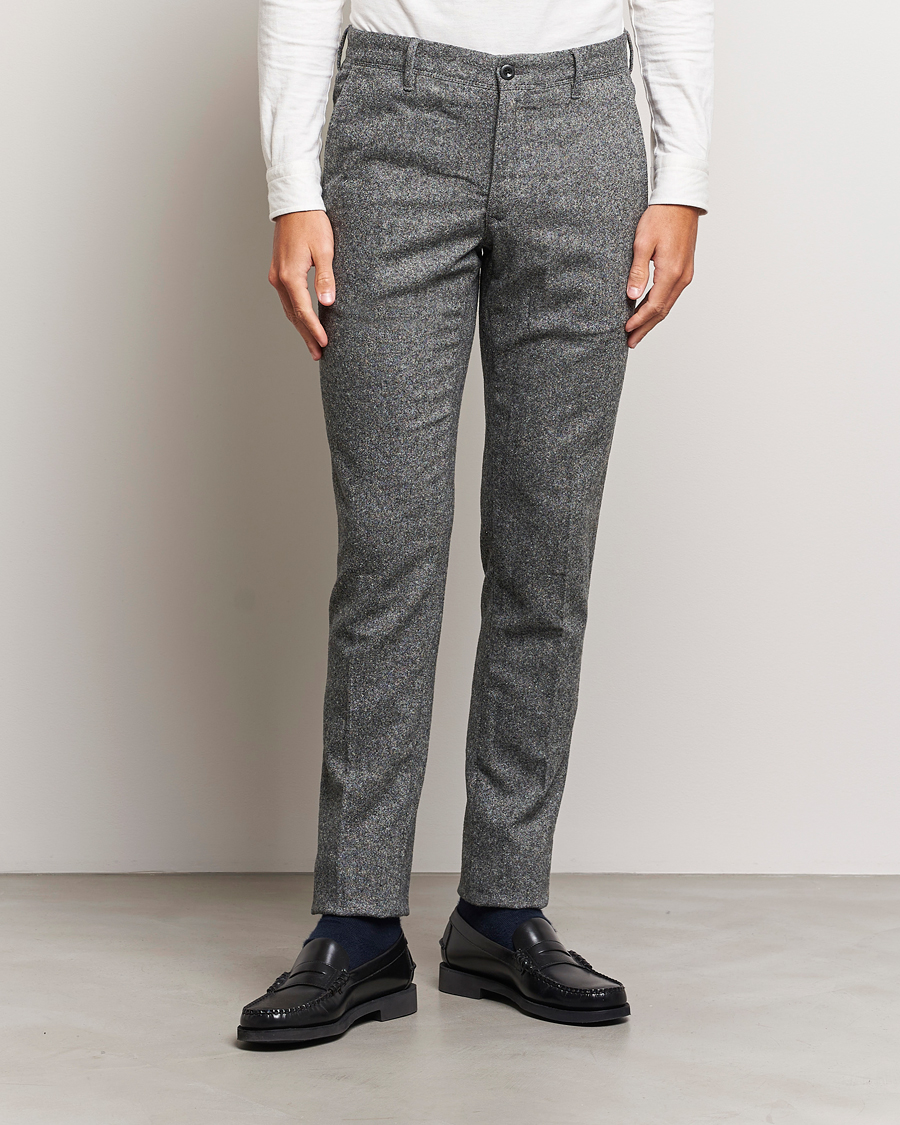 Herren | Hosen | Incotex | Slim Fit Washed Wool/Silk Slacks Grey Melange